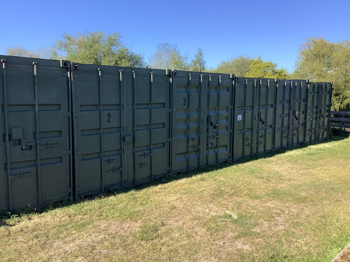 Sellindge Self Storage containers in the Kent countryside