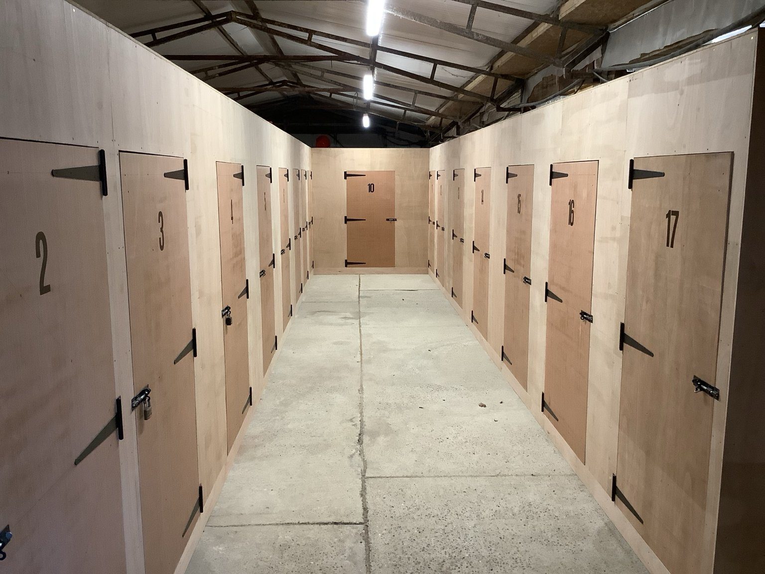 Corridor of indoor storage units